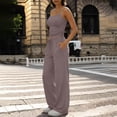 thumbnail image 6 of Lounge Sets for Women Adjustable Strap Backless Tops and Elastic High Waist Straight Leg Pants 2 Piece Gym Workout Sets Loungewear, 6 of 7