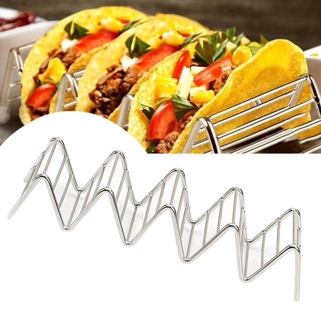 Soporte para tacos en forma de V, acero inoxidable Soporte para tacos en forma de V de acero inoxidable Soporte para tacos en forma de V Uso conveniente