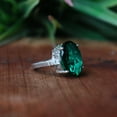 thumbnail image 4 of Green Emerald Ring, 925 Sterling Silver Ring, Statement Ring, Prong Setting Ring, Boho Jewelry, Unisex Jewelry, Artisan Jewelry, Pretty Ring, 4 of 6