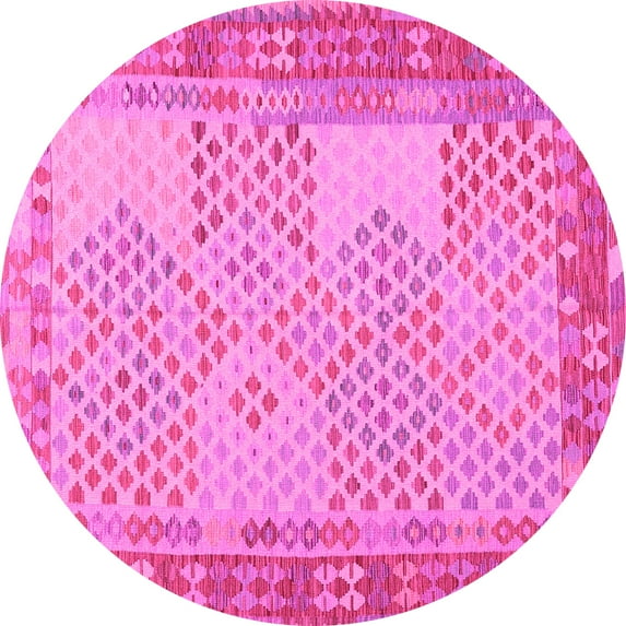 Ahgly Company Indoor Round Southwestern Pink Country Area Rugs, 6' Round