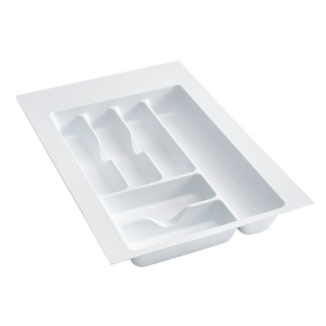 Rev-A-Shelf CT-2W-52 Organiseur d'Insertion de Plateau à Couverts en Plastique à 6 Compartiments, à Découper sur Mesure, Blanc