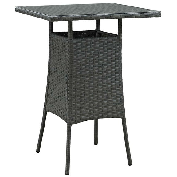 Modway Sojourn Small Outdoor Patio Bar Table in Chocolate
