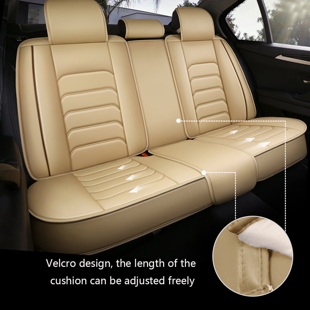 OTOEZ Car Seat Covers Luxury Leather 5-Seats Full Set Protector Universal for Auto Sedan SUV