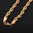thumbnail image 5 of Guodhu Sparkling Big Figaro Chain, Twisted Rope Chain, Gold Plated Stainless Steel Chains Necklaces for Men Women 5mm, 5 of 7