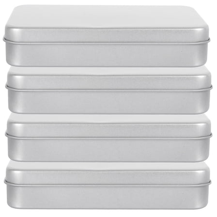 4 Pcs Silver Tin Box Delicate Gift Packaging Travel