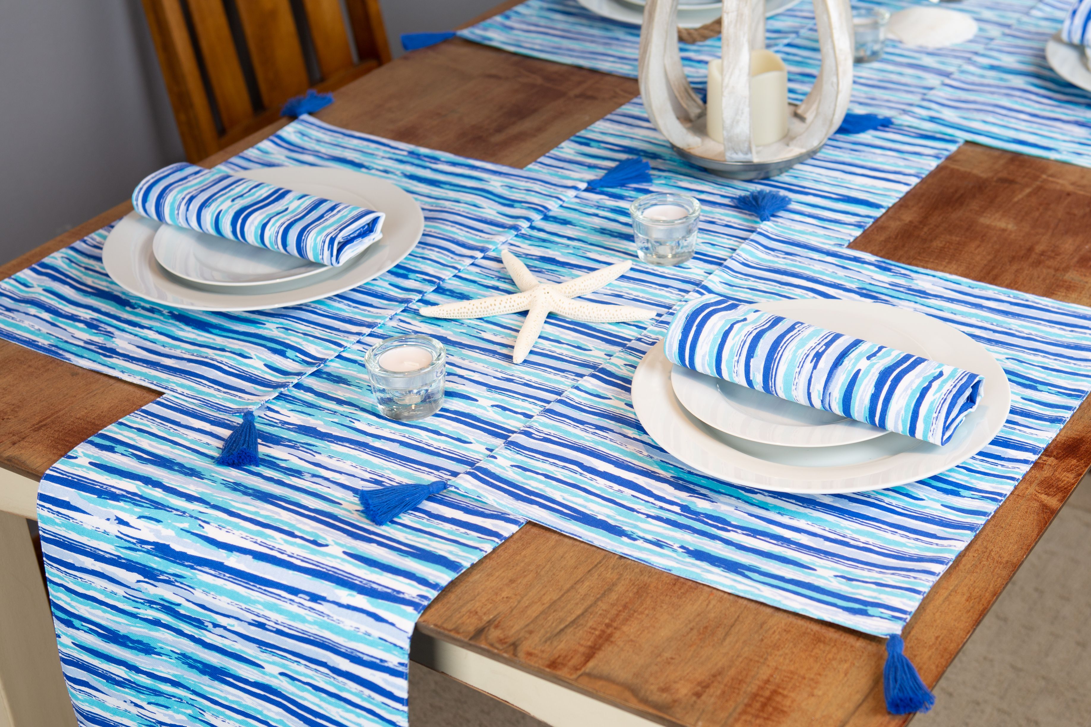 Mainstays Abstract Nautical 8 Pack Napkin Set, Blue - image 3 of 5