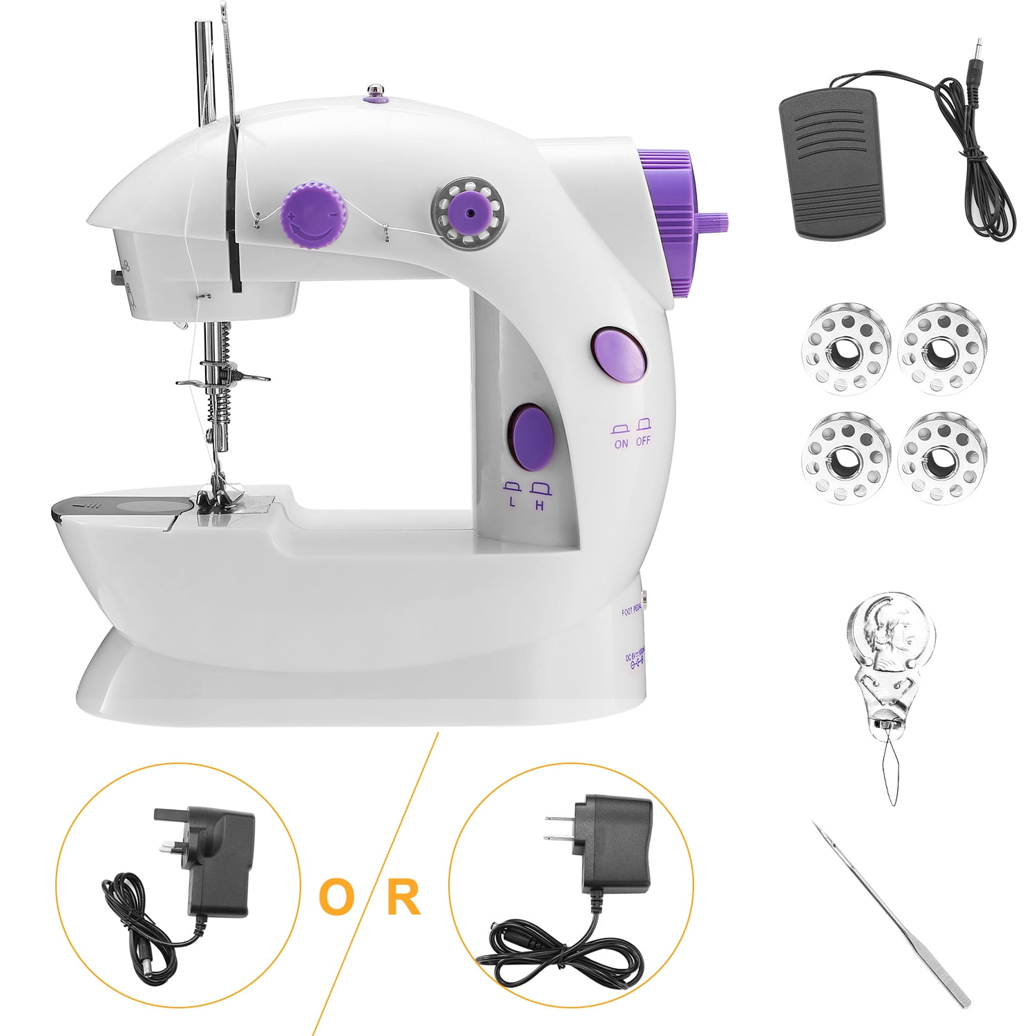 KUAIE Sewing Machine, Mini Sewing Machine for Beginners with  LED Light Electric Embroidery Machine for Kids, Adult, Household (Size :  20x10x19cm)