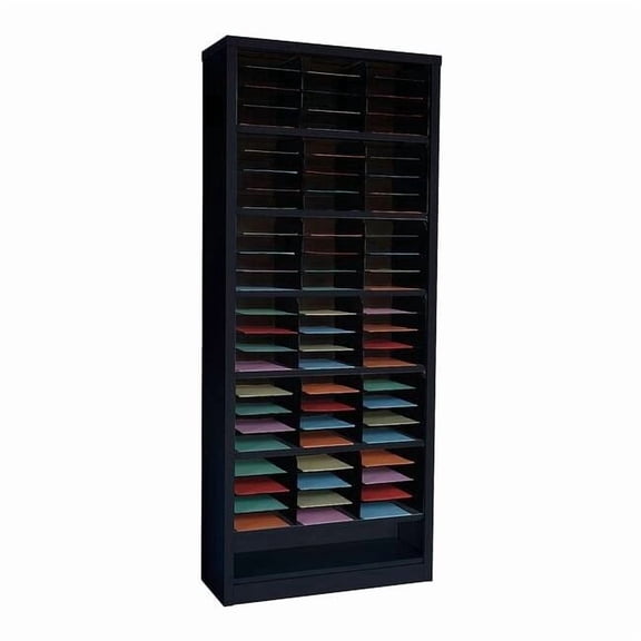 Vertical Literature Organizer 72 Compartments, Black 5CRY5
