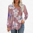 thumbnail image 2 of PuLe Women's Top Long Sleeve Shirts for Women Fall Tops Dressy Casual Blouses Pleated Scooped Neck Tunic Tops for Leggings ﻿, 2 of 5