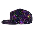thumbnail image 3 of Daiia Multi-colored Spiders print Flat Bill Hats Flat Brim Trucker Cap Baseball Cap Adjustable Classic Low Profile Hat Unconstructed Plain Cap, 3 of 9
