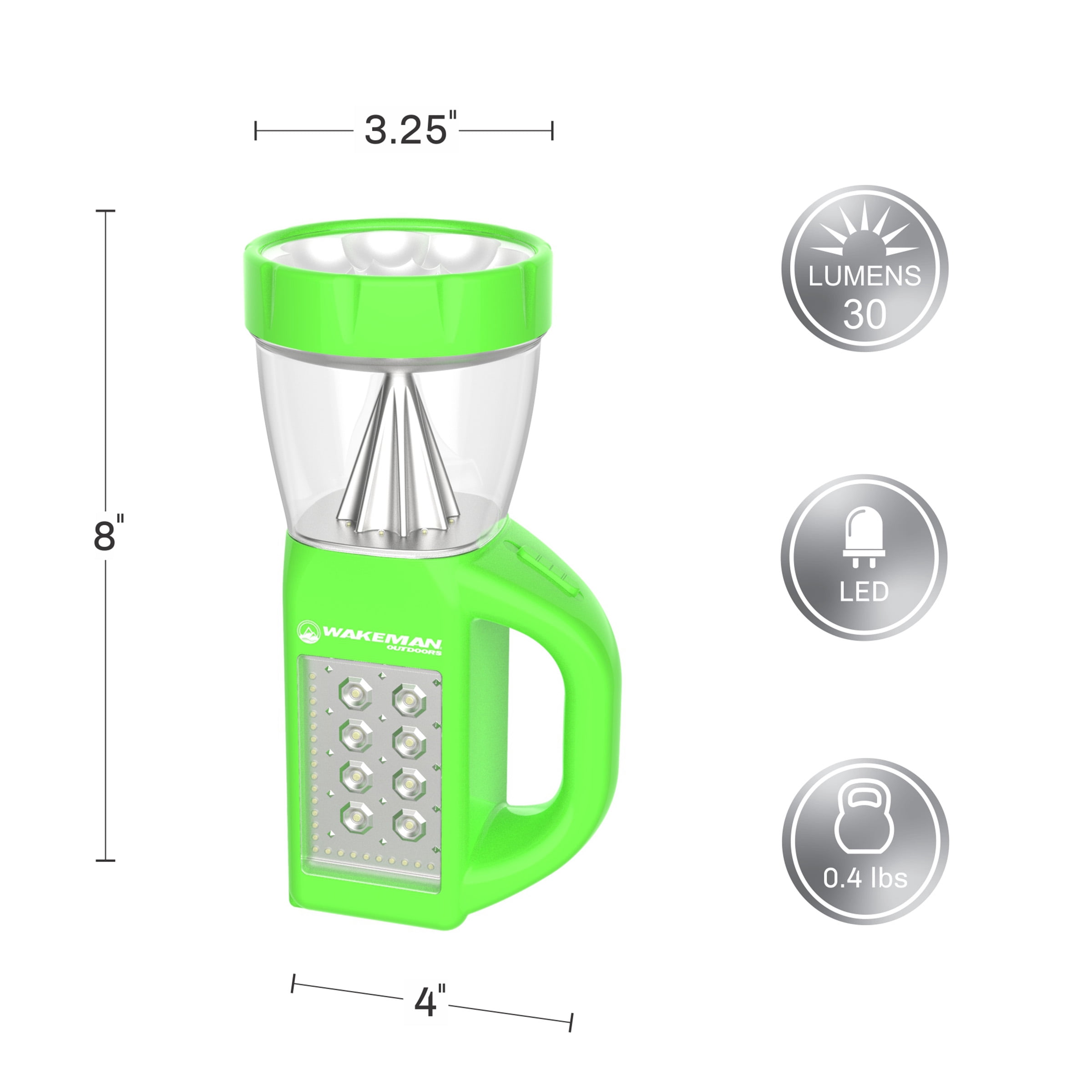 3 in 1 LED Lantern, Flashlight and Panel Light, Lightweight Camping Lantern By Wakeman Outdoors (For Camping Hiking Reading and Emergency)