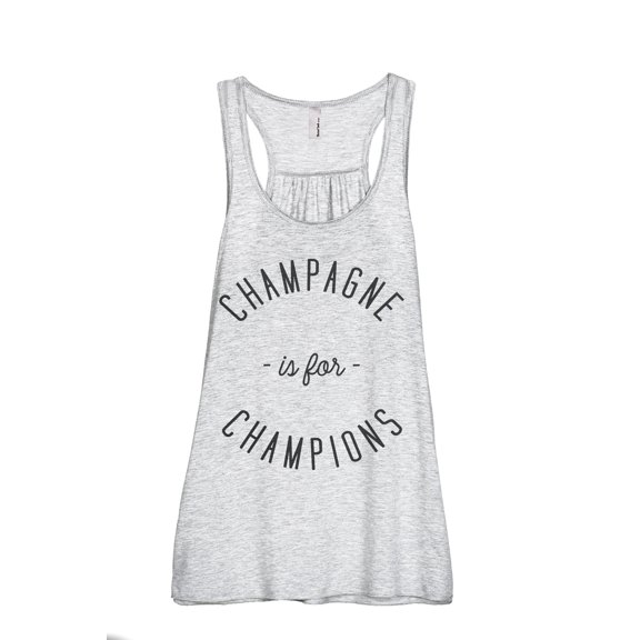 Champagne Is For Champions Women's Fashion Sleeveless Flowy Racerback Workout Yoga Tank Top Sport Grey Small