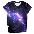 thumbnail image 2 of Helii Women's Galaxy Print T Shirt 3D Digital Starry Sky All over Print Graphic Tee Short Sleeve Crewneck Loose Fit Casual Summer Tops Trendy Festival Concert Outfits 4 Colors, 2 of 5