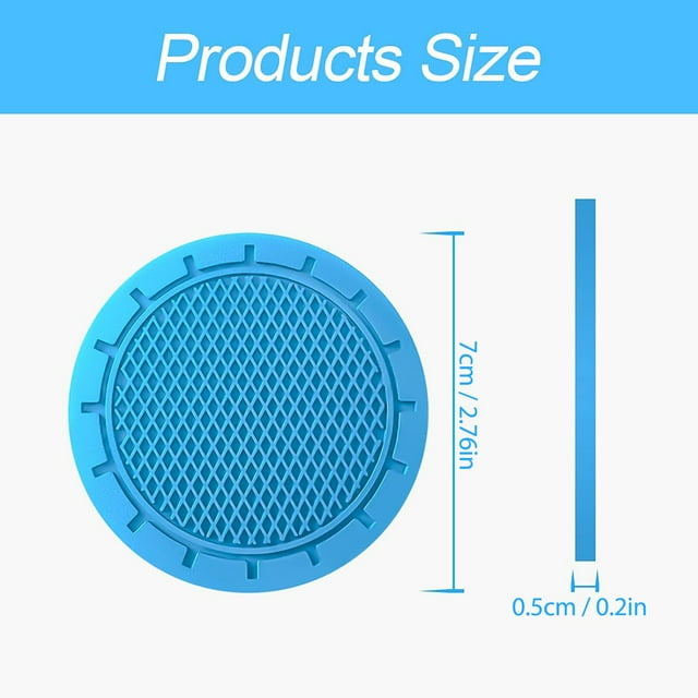 Less Than 5 Glass&Bottle Car Cup Holder Cup Mat, 2 Pack 2.75 Inch Diameter Non-Slip Universal Insert Cup Mat