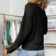 thumbnail image 3 of Suéter De Mujer Con Cuello En V, Prendas De Punto De Mujer Con Nervaduras Respetuosas Con La Piel De Color Puro Para Ir De Compras, 3 of 6