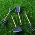 thumbnail image 3 of Hesroicy 1 juego 1:12 Mini pala ligera de plástico de amplia aplicación para casa de muñecas, pala de granja, rastrillo de hierro, suministros para escenas de micro plantación, 3 of 8
