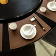 thumbnail image 4 of Boho Placemats Hotel Restaurant Placemats Leather Dining Placemats Fan-Shaped Western-Style Placemats European-Style Heat Table Mats Leather Patterned Placemats Non Slip Placemats, 4 of 6