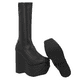 thumbnail image 5 of Bota de Plataforma Cuadrada Aesthetic Slim Lycra Piel Sintético Negro Para Mujer Platonia CARMINA-01-NEGRO, 5 of 8