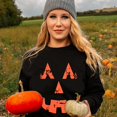thumbnail image 3 of Chandails en Molleton Visage de Citrouille Halloween Femmes Mignon Chandail Graphique Citrouille Décontracté Manches Longues Automne, 3 of 5