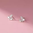 thumbnail image 3 of K-KED Pair 925 Sterling Silver Cute Crystal Butterfly Love Stud Earrings Gift-Silver, 3 of 6