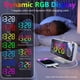thumbnail image 5 of Despertador electronico Reloj despertador digital con proyección de 180 ° con brillo de luz RGB dinámico Ajuste de alarma doble con repetición ajustable Puerto de cargador USB Reloj con espejo para d, 5 of 7