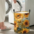 thumbnail image 5 of Easygdp Sunflower Field Art Large Dirty Clothes Hamper, Lightweight Storage Basket, Household Laundry Bag with Handle-Small, 5 of 6