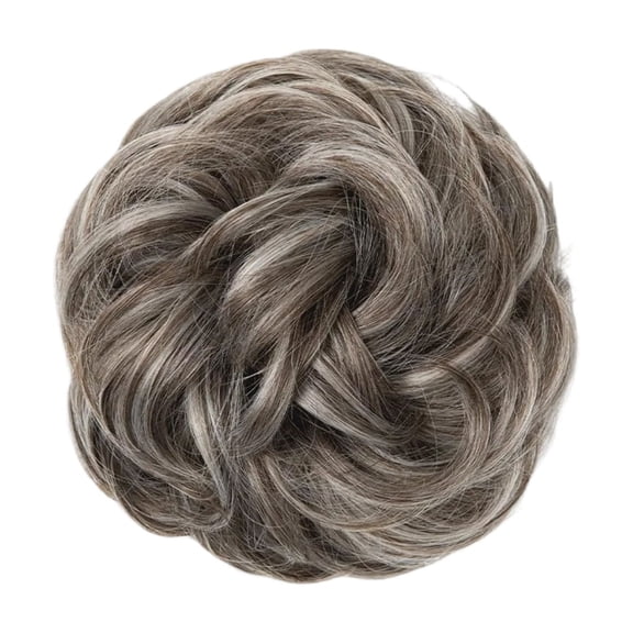 Messy Bun Hair Extension Piece, Wavy Curly Thick Updo Hair Scrunchie Wrap, Synthetic Chignon Clip-in for Women Daily Styling