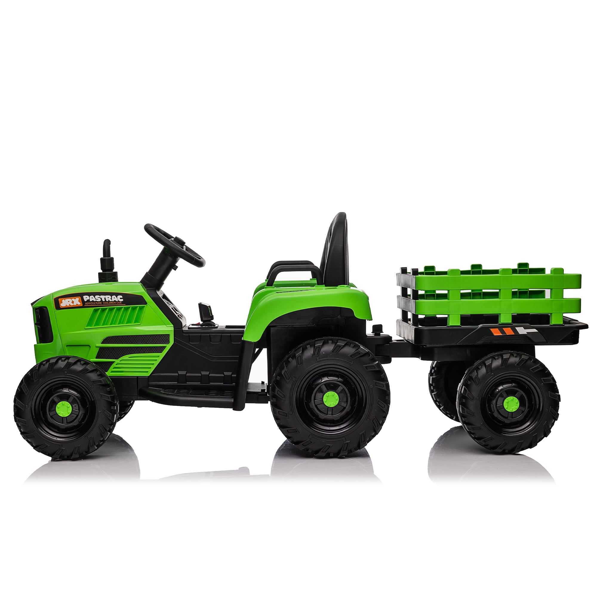 CIPACHO 12V Ride On Tractor with Trailer, Electric Kids Car with 2.4RC, 3 Speed Adjustable, USB, MP3, Power Display, 2 Point Safety Belt, Green CIPACHO 12V Ride On Tractor with Trailer, Electric Kids Car with 2.4RC, 3 Speed Adjustable, USB, MP3, Power Display, 2 Point Safety Belt, Green