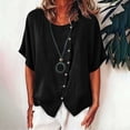 thumbnail image 2 of GUACER Women's Button-Down Tops Short Sleeve Casual Blouse Cotton Linen Trendy Loose Fit Shirts, 2 of 9