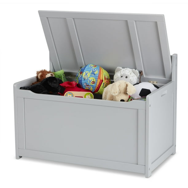 Toy Chest Melissa & Doug, muebles de madera gris para sala de juegos