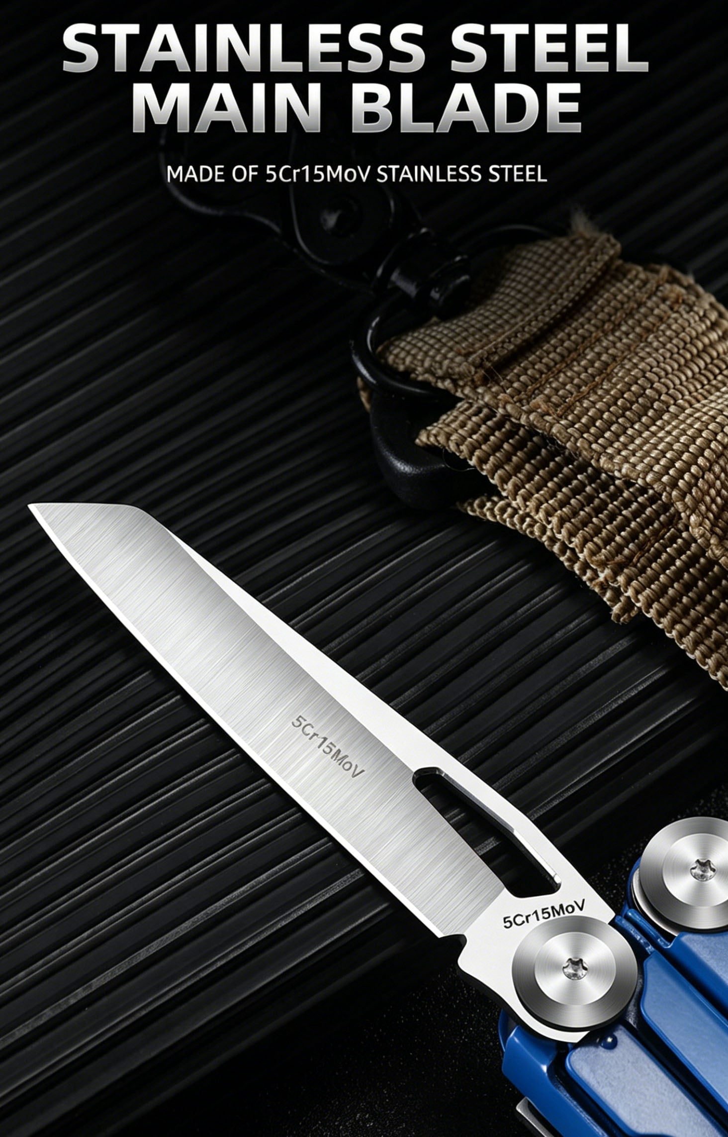 3mm Cuttable Iron Wire Multifunction Tool Pliers 5Cr15MoV Stainless Steel Folding Edc Tool with Rebound Scissors for Emergency Survival