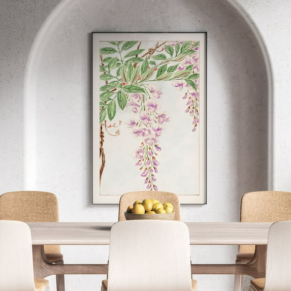 Wisteria Vine with Leaves and Blossoms - 1870–1880 | Megata Morikaga | Premium Fine Art Print | 19th Century Japanese | Woodblock Printing, Botany Art | Botanical | Plant Art | Nature Art