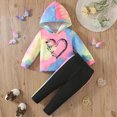 thumbnail image 2 of Toddler Girls Outfits Set Tie Dye Combination Hoodie Two Piece Fall And Winter Fashion 3t 4t 5t 6t Children's Set Clothes for Girl,5-6 Years,Pink, 2 of 8