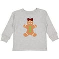thumbnail image 3 of Inktastic Cute Gingerbread Girl with Red Plaid Bow Boys or Girls Long Sleeve Toddler T-Shirt, 3 of 5