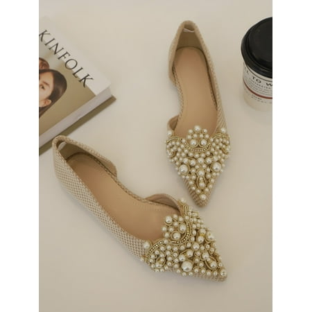 

Faux Pearl Decor Flats Women‘s Footwear