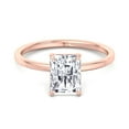thumbnail image 2 of Timor - Moissanite Radiant Cut Lab Diamond Solitaire Claw Prong Engagement Ring, 2 of 4
