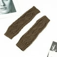 thumbnail image 2 of VANLOFE Winter Khaki Gloves Knitted Cold Proof Gloves Gloves Wrist Arm Warmer Gloves Fingerless Gloves Convenient for work, 2 of 5