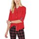 thumbnail image 1 of Tommy Hilfiger Camisa con botones y lengüeta enrollable para mujer, rojo, grande Tommy Hilfiger Camisa con botones, 1 of 1