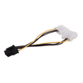 thumbnail image 3 of 3X A Dual 4-Pin Molex IDE to 6 Pin PCI-E Graphic Card Power Connector Cable Adapter,3x Dual 4 pin IDE connector to 6 pin PCI express power adapter,Black & White, 3 of 8