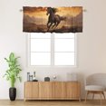 thumbnail image 2 of Western Horse Curtain Valances Wild Animal Sunset Running Horse Desert Window Treatment for Living Room Bedroom Bathroom 54 by 18 in, 1 Panel, 2 of 6