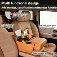 thumbnail image 2 of Multifunctional PU Leather Car Armrest Box Mat, 5-in-1 Center Console Cover with Cup Holder, Tissue Box Slot and Phone Slot, Universal Fit for Most Vehicles, 2 of 7
