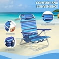 thumbnail image 6 of WaleafBackpack Beach Chairs for Adults,2 Pack Folding Heavy Duty Camping Chair with Large Pockets and Cup Holder, 6 of 7