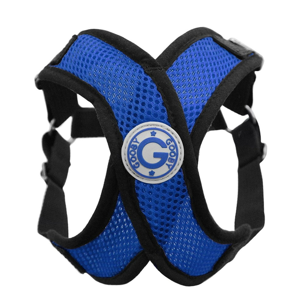 Gooby Dog Harness Blue, Medium Comfort X Stepin Small Dog Harness