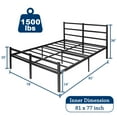 thumbnail image 6 of Lusimo Queen Bed Frame with Headboard and Footboard 14 inch Heavy Duty Queen Size Metal Platform Bed Frame No Box Spring Needed Easy Assembly Anti-Slip Support, 6 of 11