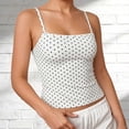 thumbnail image 2 of Bibifish Womens Tank Tops Square Neck Thin Strap Polka Dot Print Camisoles Slim Fit Summer Sleeveless Shirts, 2 of 4