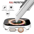 thumbnail image 5 of IC ICLOVER For Apple Watch Ultra 2/1 49mm Screen Protector Case Slim Electroplate Metal Plated Hard Cover with Full Coverage Tempered Glass Screen Protector Cover for Apple iWatch Ultra 49mm, Silver, 5 of 9