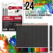 U.S. Art Supply 163-Piece Mega Deluxe Art Painting, Drawing Set in Wood Box, Desk Easel - Artist Paint Pad, 2 Sketch Pads, 24 Watercolor Paint Colors, 24 Oil Pastels, 24 Colored Pencils, 60 Crayons