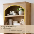 thumbnail image 3 of SinCiDo Tall Arched Bathroom Storage Cabinet with Adjustable Shelves, 5-Tier Bathroom Cabinet for Bathroom, Kitchen, Living Room, Natural, 3 of 7