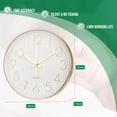 thumbnail image 3 of Reloj de pared Bakbrand que no hace tictac y silencioso, 30 cm, dorado, 3 of 9