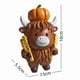 thumbnail image 3 of Bonita figura de resina de vaca y pavo para Acción de Gracias con hojas de arce y decoración de calabaza., 3 of 3